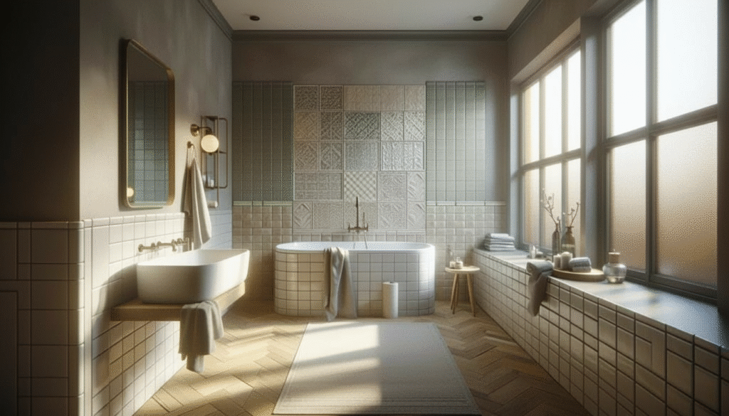 bathroom wall tile ideas with Sherwin-Williams paint