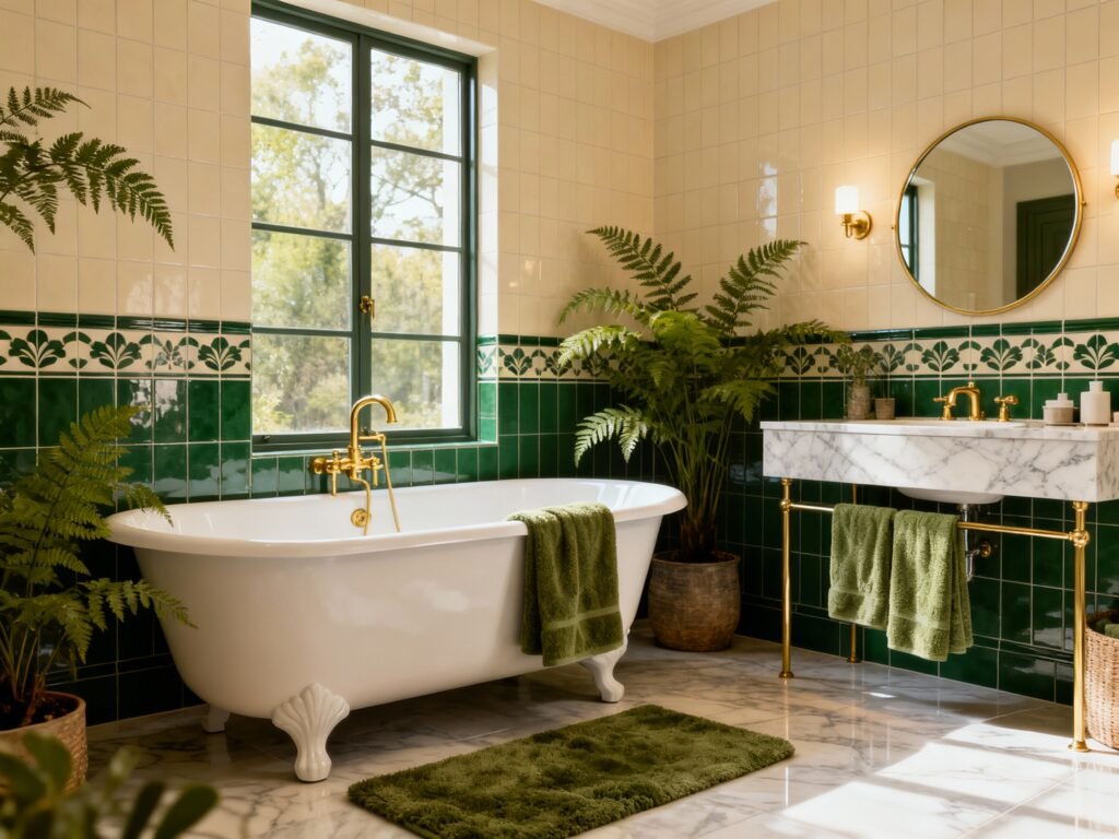 bathroom wall tile ideas with Sherwin-Williams paint