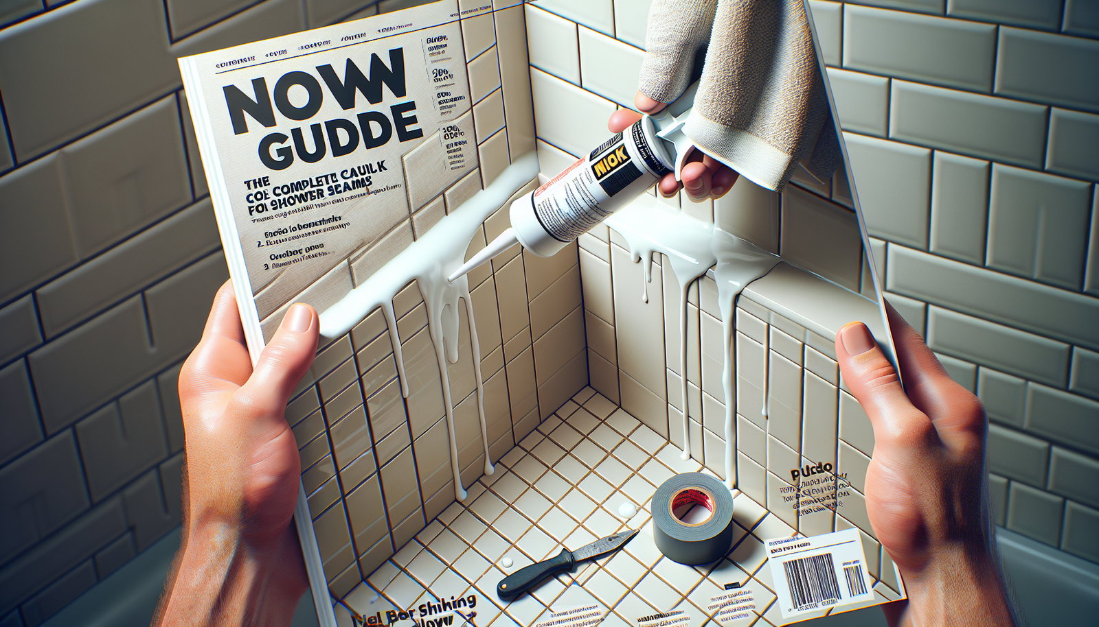 caulk for shower seams applied professionally in modern bathroom